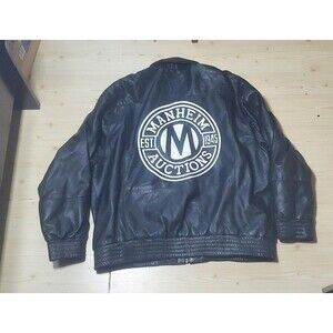 Manheim auctions auto black leather jacket est 1945 size XL